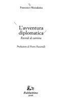 Cover  L' avventura diplomatica. Ricordi di carriera