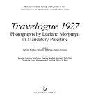 Cover  Palestina 1927 Nelle Fotografie Di Luciano Morpurgo A Cura Di Gabriele Borghini, Simonetta Della Seta, Daniela Di Castro