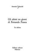 Cover  Gli Ultimi Tre Giorni Di Fernando Pessoa