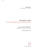 Cover  La Destrezza E L'inganno. Saggio Sul Don Chisciotte Di Miguel De Cervantes Saavedra