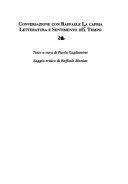 Cover  Conversazione Con Raffaele La Capria Letteratura E Sentimento Del Tempo