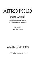 Cover  Italian abroad : studies on language contact in English-speaking countries