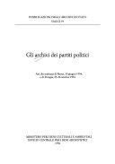 Cover  Gli Archivi Dei Partiti Politici