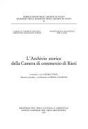 Cover  L' Archivio Storico Della Camera Di Commercio Di Rieti