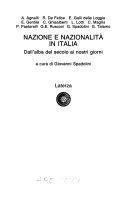 Cover  NAZIONE E NAZIONALITA` IN ITALIA. A CURA DI GIOVANNI SPADOLINI