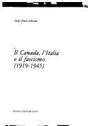 Cover  Il Canada, L'italia E Il Fascismo (1919-1945)
