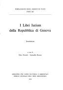 Cover  I Libri Iurium della Repubblica di Genova