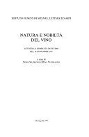 Cover  Natura e nobilta del vino